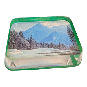 Antique Post Card Resin Paperweight