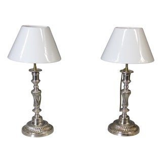 Silvered Bronze Lamps, 1830, Set of 2 For Sale