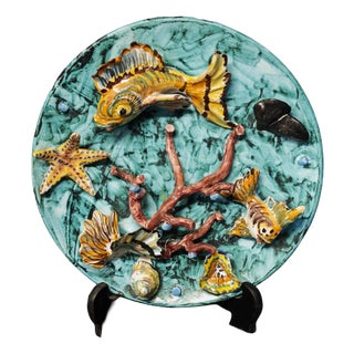 Majolica Sculpture Plate from Vietri, 1960s For Sale