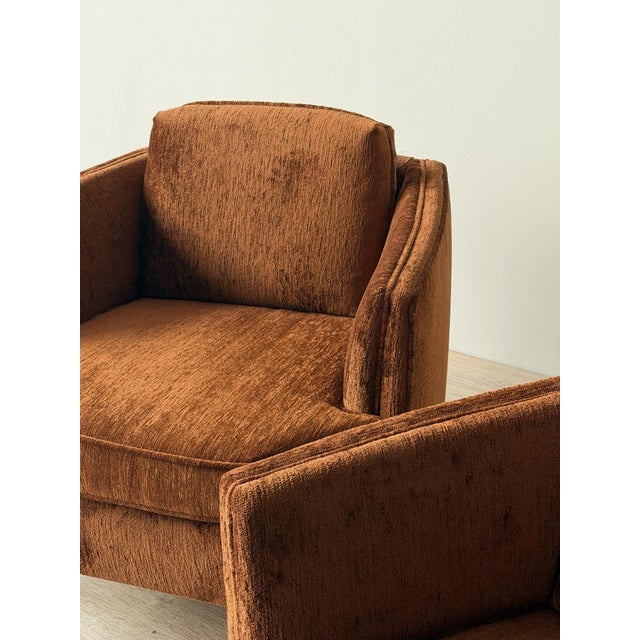 Mid 20th Century Mid-Century Lounge Chair in Chocolate Chenille For Sale - Image 5 of 12