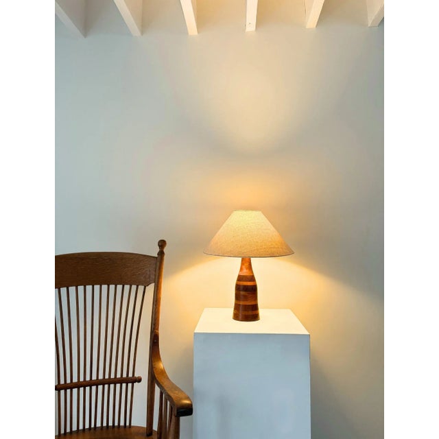 Mid-Century Modern Mid-Century Modern Table Lamp in Tonal Woods, 1950 For Sale - Image 3 of 6