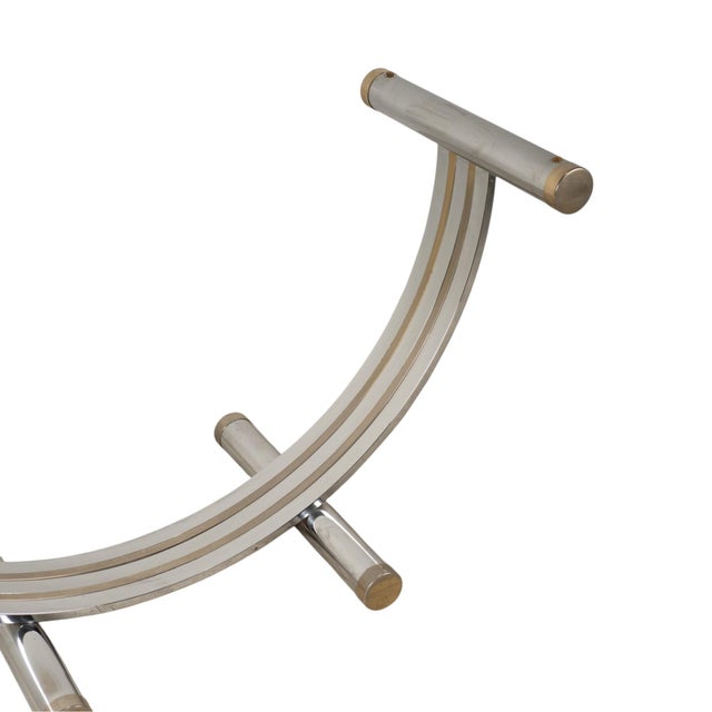 Vintage Chrome & Brass Dining Table Base Attributed to Romeo Rega 1970s For Sale - Image 9 of 13