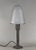 Muller frères A wonderful large French 1930 art deco lamp in wrought iron. The forged base of excellent quality holds a...