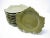 French Vintage Leaf Shaped French Faience Pottery Plates in Green - Set of 12 For Sale - Image 3 of 12