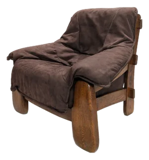 Brutalist Oak Armchair, 1970s