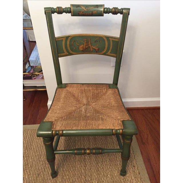 Hitchcock Style Painted Rush Seat Chairs Set of 4 Chairish