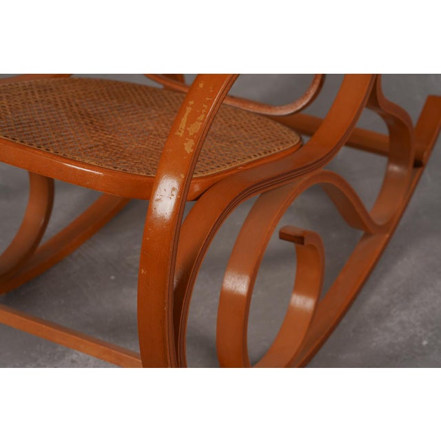 Vintage Bentwood Rocking Chair by Luigi Crassevig, Italy, 1970s For Sale - Image 12 of 16