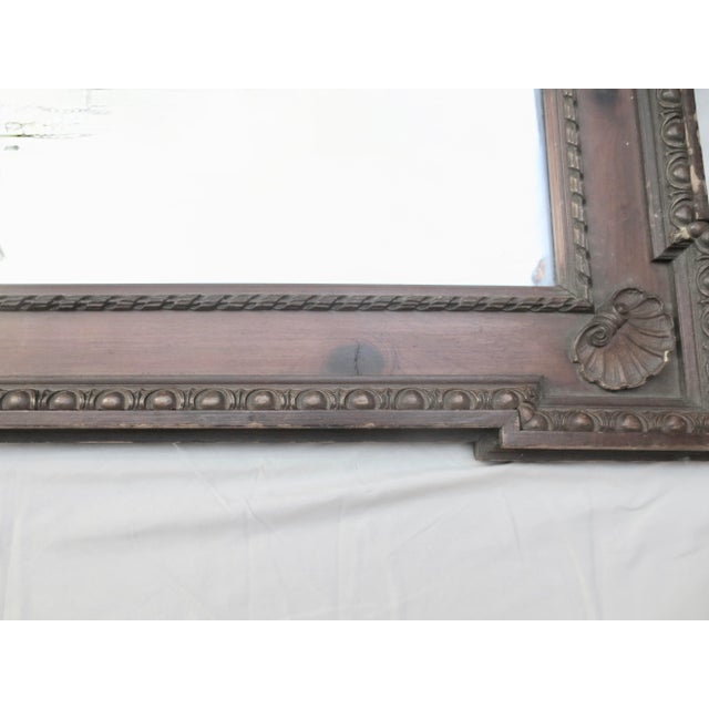 Shabby Chic Vintage 1910 Mirror Edwardian With Corner Block For Sale - Image 3 of 12