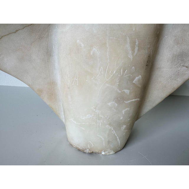 Italian A. Masi Art Nouveau Carved Alabaster Bust Sculpture/Sold For Sale In Miami - Image 6 of 12