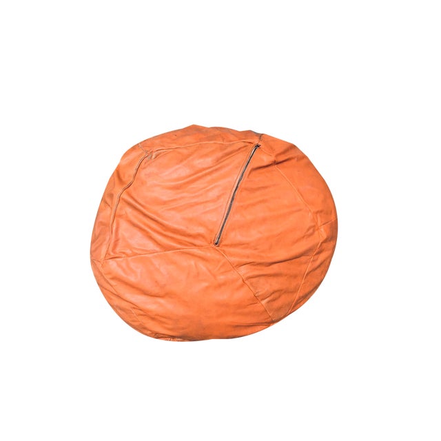 Vintage Leather Patchwork Bean Bag, Italy, 1970s For Sale