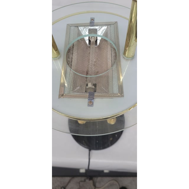 Vintage Post Modern Flying Saucer Style Gold Chrome Marble Base Table Lamp For Sale - Image 11 of 12