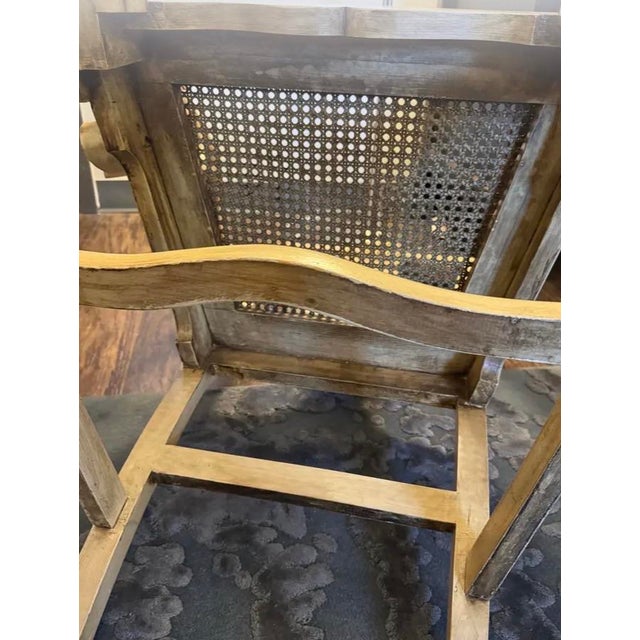 2000 - 2009 Vintage Carved Shell Crest Cane Seat Accent Armchair For Sale - Image 5 of 8