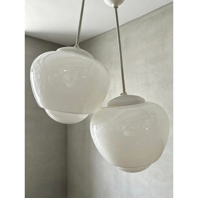 Large Czech Opaline Pendant Light by Napako, 1960s For Sale - Image 10 of 10