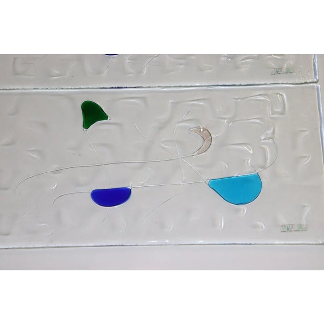 Glass 1990s Itre Murano Hand Cast Glass Set of 4 Panels For Sale - Image 7 of 13