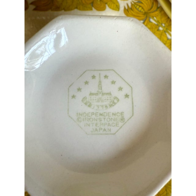 1960s Independence Ironstone Japan Yellow Bouquet/Yellow Daffodil 43-Piece Dinnerware Set For Sale - Image 12 of 12