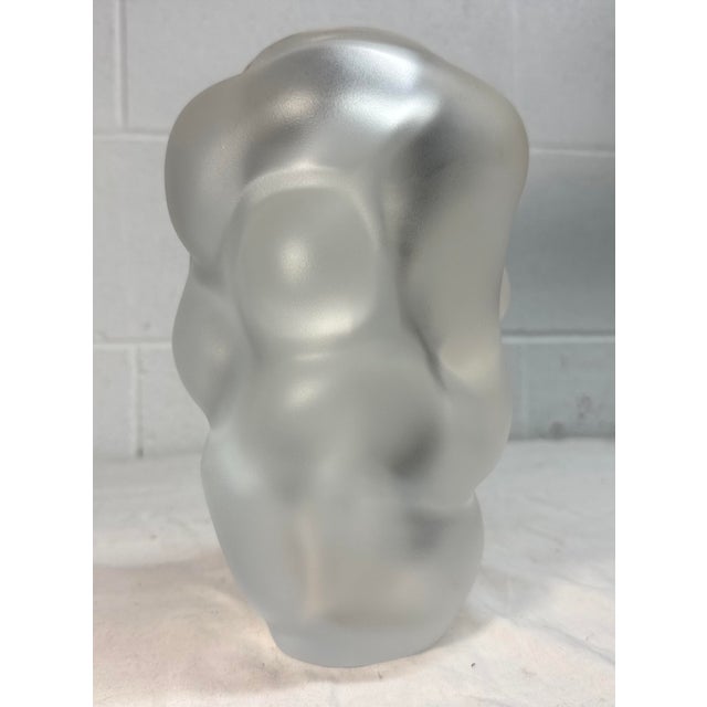 Glass Handmade Per Sundberg for Orrefors Organic Form Frosted Art Glass Crystal Vase For Sale - Image 7 of 12