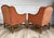 Wood Pair of Vintage Cal-Mode French Walnut Lounge Chairs in Terracotta Upholstery For Sale - Image 7 of 16