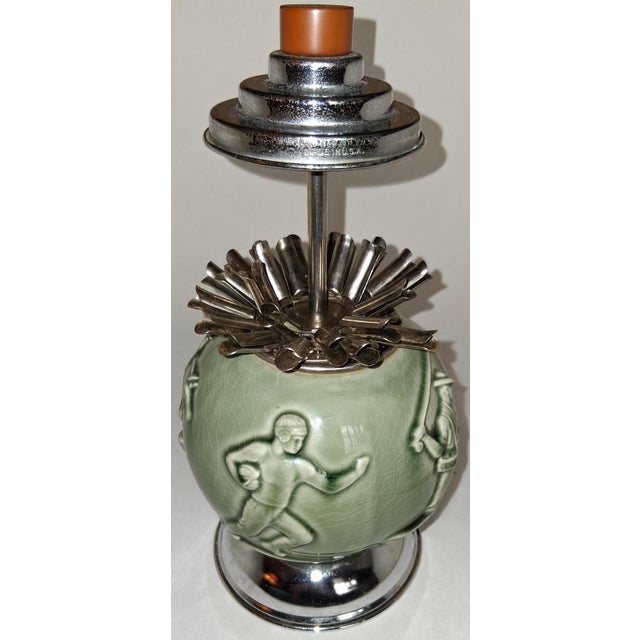 Art Deco Rookwood Green Cigarette Dispenser Vintage Art Deco Ceramic Amazing - Works Well For Sale - Image 3 of 7