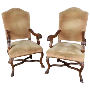Pair of 19th Century Goat Feet Chairs