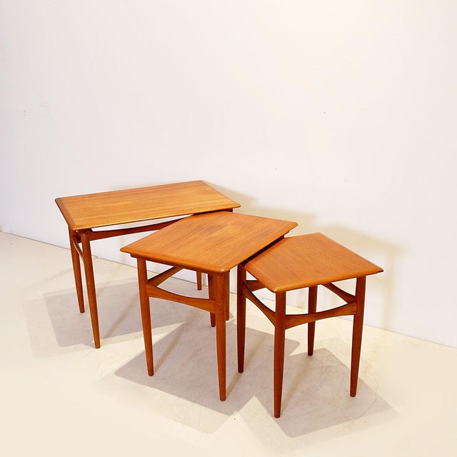 Danish Nesting Tables from Skovmand & Andersen, 1960s, Set of 3 For Sale - Image 6 of 14