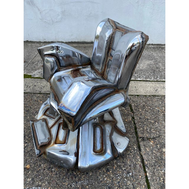 Chrome 1970s Jason Seley Welded Swivel Bumper Chair For Sale - Image 8 of 12