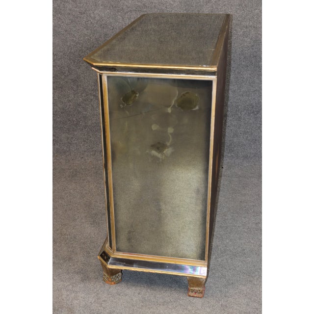 Black Hollywood Regency Vere Eglomise Chinoiserie Style Commode For Sale - Image 8 of 17