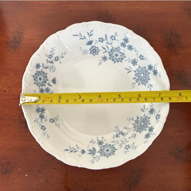 Vintage Bavaraian Blue Christina Porcelain Seltmann Weidenn West German Coupe Bowls- Set of Four For Sale In Indianapolis - Image 6 of 6