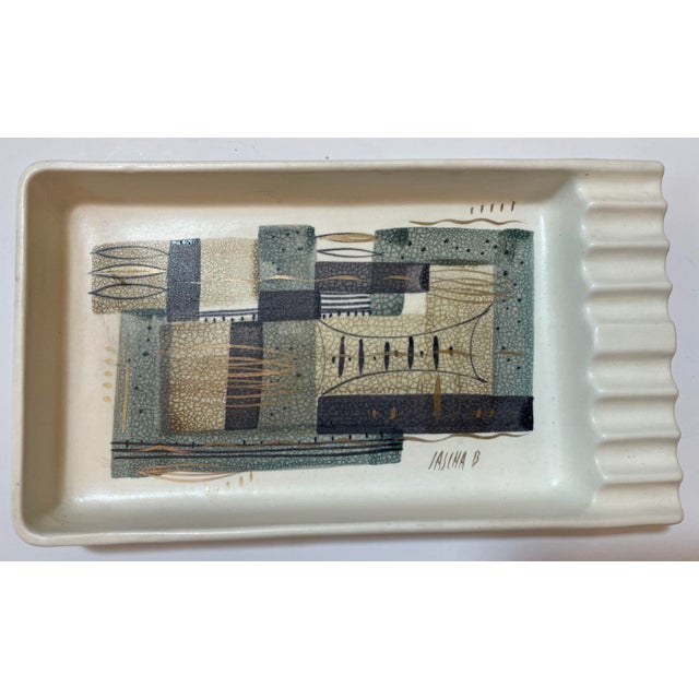 Sascha Brastoff California USA Pottery Cigar Ashtray, catchall. Mid-century 1950s Rare Large Cigar Ashtray Signed by...