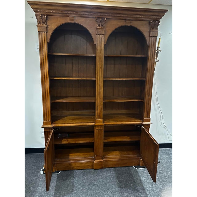 1990s Ethan Allen Legacy Double Arched Bookcase For Sale - Image 9 of 9