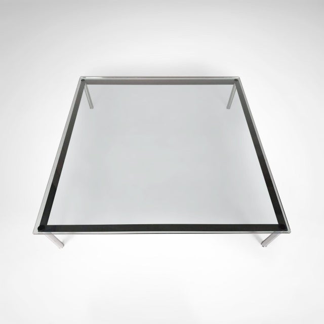 Classic LC10 coffee table by Le Corbusier, Pierre Jeanneret and Charlotte Perriand for Cassina. 1990s production, with...
