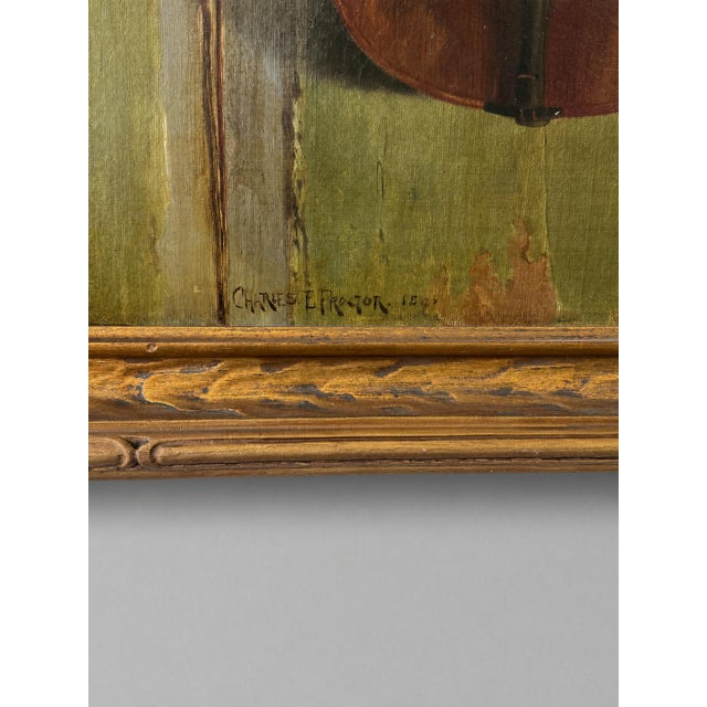 Charles E. Proctor (American, 1866–1950) Trompe-L’Œil Still Life With Violin For Sale - Image 4 of 8