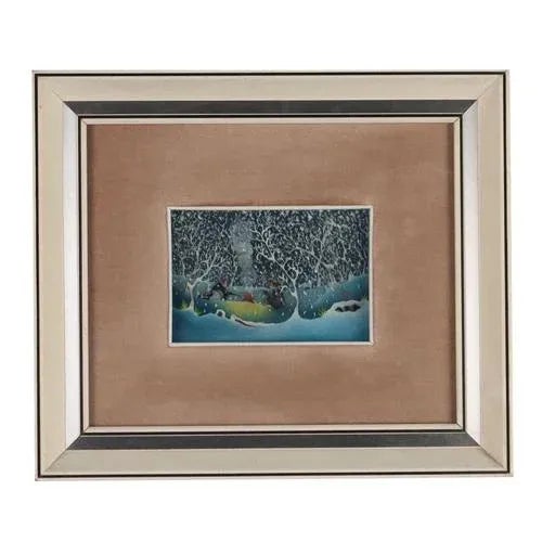 Mario Previ, Naive Scene, Oil on Glass, Framed For Sale - Image 10 of 10
