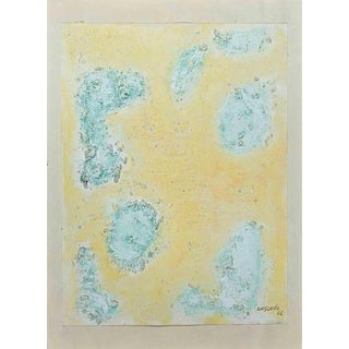 Ramón Sánchez Cascado, Green Abstract Composition, 1962, Mixed Media on Paper For Sale