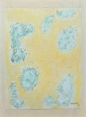 Ramón Sánchez Cascado, Green Abstract Composition, 1962, Mixed Media on Paper