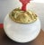 2000 - 2009 One of a Kind Red Coral, Hand-Carved Gold Plated Lid Round Ceramic Box France For Sale - Image 5 of 10