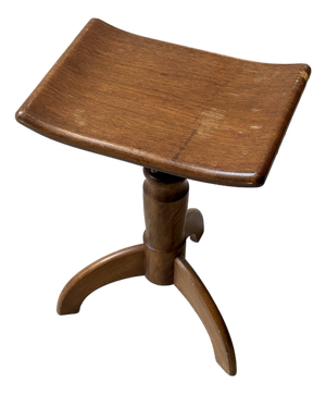 Height-Adjustable Piano Stool in Beech, 1920s