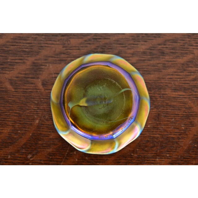 Gold Louis Comfort Tiffany Favrile Iridescent Art Glass Salt Cellars, Set of Ten For Sale - Image 8 of 11