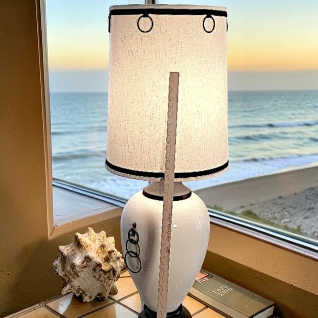 Monumental Ginger Jar Shaped Table Lamps With Cascading Hoop Earring Handles on Lamp and Shade For Sale - Image 11 of 17