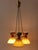 Extremely rare, highly decorative and elegant mid-century modern 6-flamed pendant lamp or chandelier with diabolo lamp...