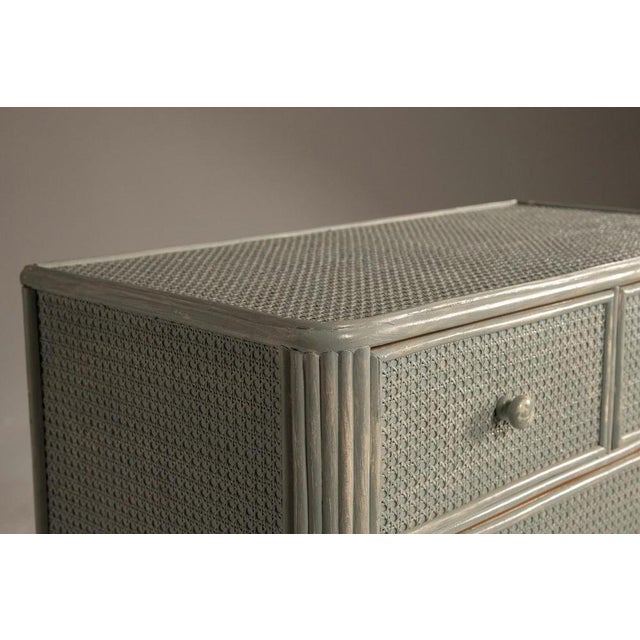 1960s Vintage Bamboo and Vienna Straw Chest of Drawers, 1960s For Sale - Image 5 of 18