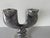 Vintage Don Drumm Brutalist Cast Aluminum Double Candle Holder, Signed For Sale - Image 9 of 12
