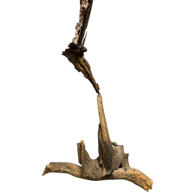 Late 20th Century Signed Lubomir Tomaszewski Monumental Wood and Copper Bird Sculpture, 45 Inches For Sale - Image 12 of 15