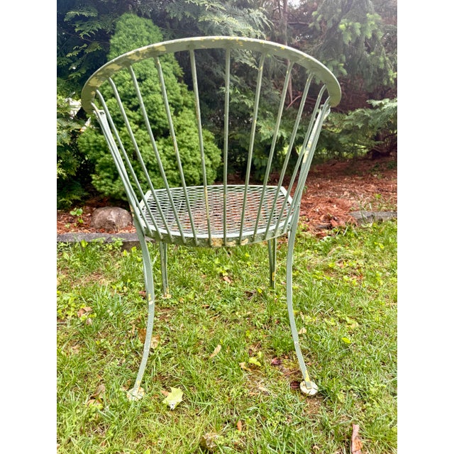 1950s Woodard Pinecrest Wrought Iron Patio Dining Chairs - Set of 4, Attrbiuted For Sale - Image 10 of 11