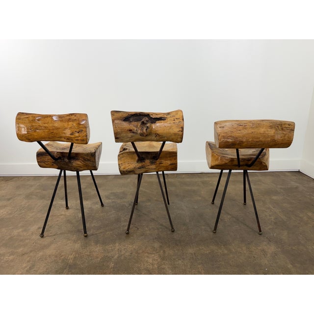 Mid 20th Century Set of Three Sculptural Brutalist Organic Mexican Modern Dining / Accent Chairs For Sale - Image 12 of 18