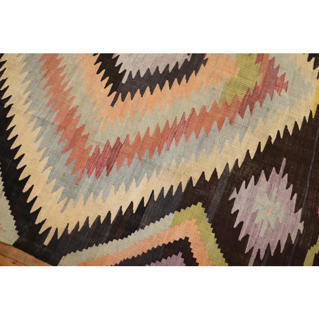 Mid 20th Century Dazzling Room Kilim Flat-Weave - 8'4" x 11' For Sale - Image 4 of 6