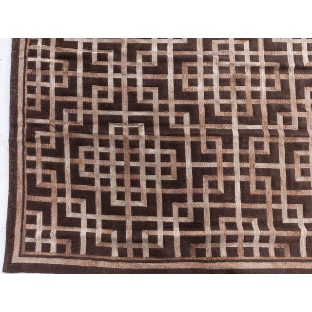 Modern pavilion geometric design handmade wool rug by Dorie Leslie Blau. Size: 10'0" × 13'10" (304 × 421 cm). Contemporary...