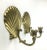 Solid Brass Scallop Shaped Candle Stick Wall Sconces a Pair For Sale In Portland, ME - Image 6 of 7