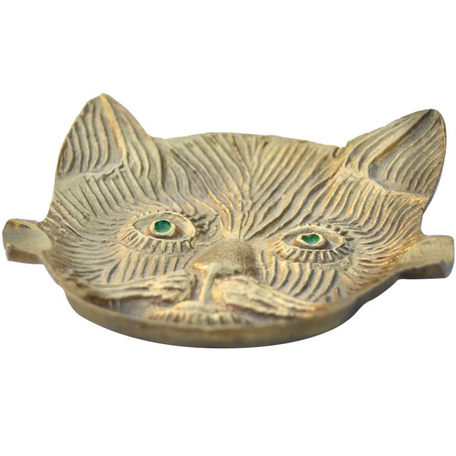 One-of-a-kind vintage highly crafted, engraved and detailed Moroccan ashtray. Constructed of solid brass in the form of a...