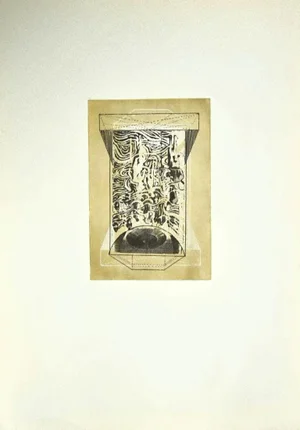 Danilo Bergamo, Composition, Etching on Cardboard, 1970s