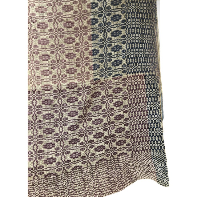 American 1920s Unusual Blue & Purple Coverlet For Sale - Image 3 of 7